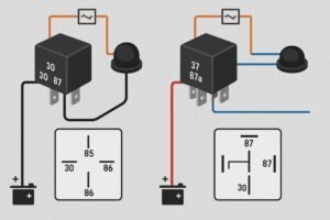 Releen kytkentä autoelektroniikassa